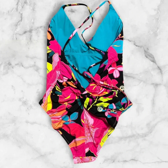 TRINA TURK SOLAR One Piece Strappy/Convertible Back Swimsuit Sz 8 nwt 010 - Picture 4 of 4